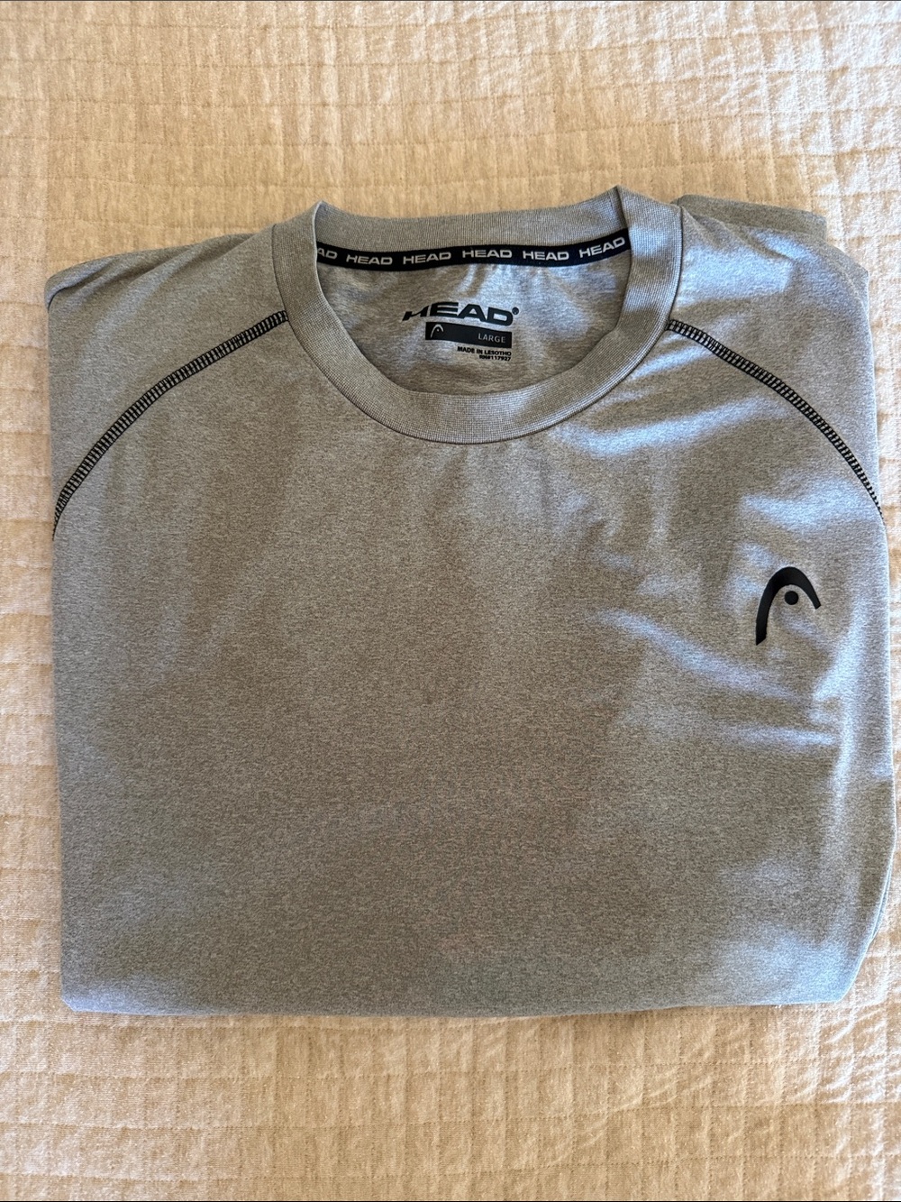 HEAD Men’s Gray Athletic Crew Neck Long Sleeve Tee